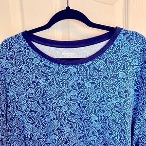 Lands End blue paisley relaxed fit tee shirt size 3X